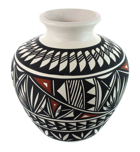 Hand Crafted Acoma Pottery By Artist Lindsey Poncho JX130381